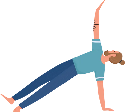 Man doing side plank  Illustration