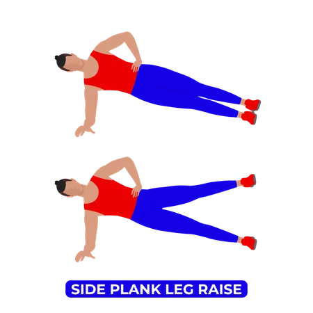 Man Doing Side Plank Leg Raise Exercise  Illustration