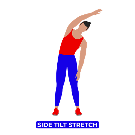 Man Doing Side Tilt  Illustration