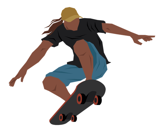 Man doing Skateboarding  일러스트레이션