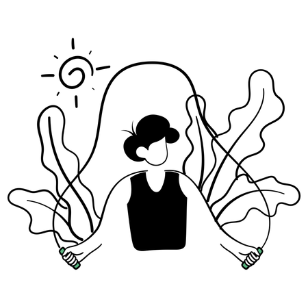Man doing skipping exercise  Illustration