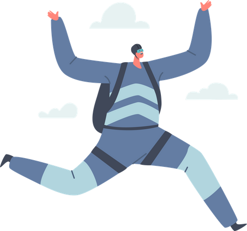 Man doing skydiving Illustration