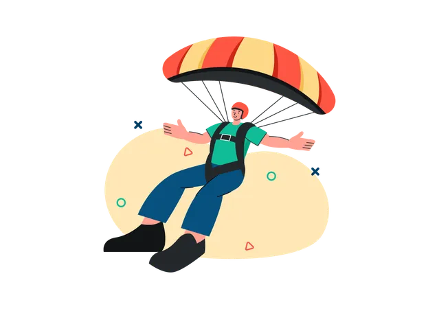 Man doing Skydiving Experience  Illustration