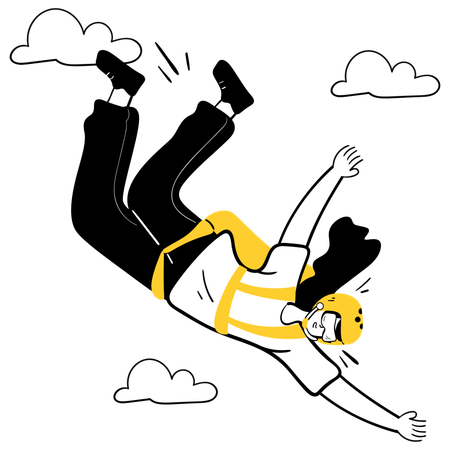 Man doing skydiving  Illustration