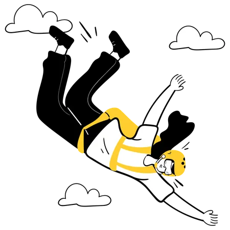 Man doing skydiving  Illustration