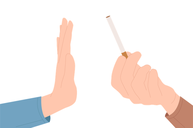 Man doing smoking rejection  Illustration
