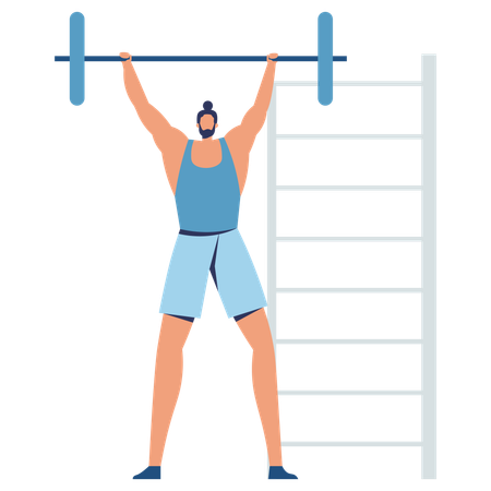 Man doing Snatch Lift  Illustration