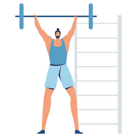 Man doing Snatch Lift  Illustration