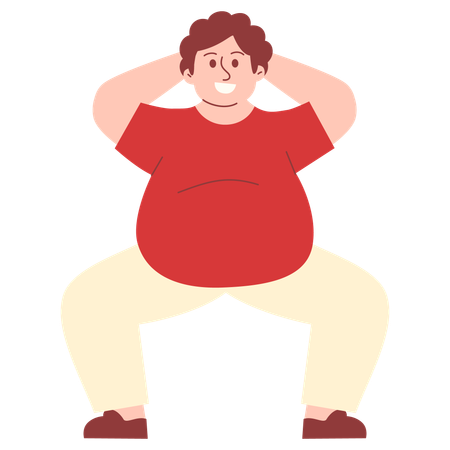 Man doing Squat Exercise  Illustration