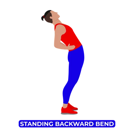 Man Doing Standing Backward Bend  Illustration