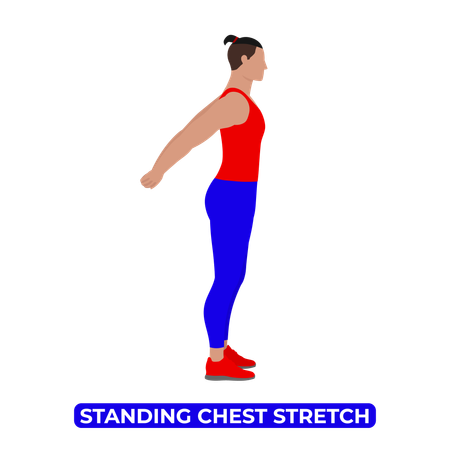 Man Doing Standing Chest Stretch  Illustration