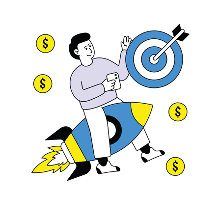 Man Doing Startup Goals  Illustration