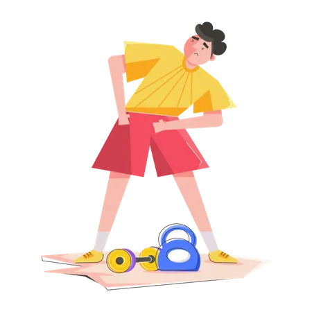 Man doing Stretching Exercise  Illustration