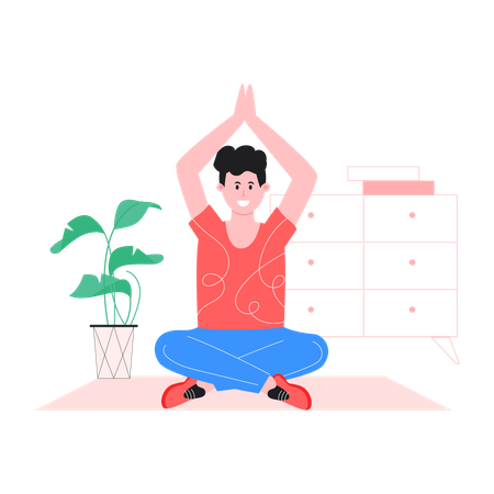 Man doing stretching  Illustration