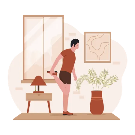 Man doing stretching  Illustration