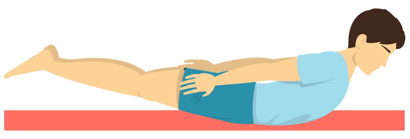 Man doing Superman yoga pose Illustration