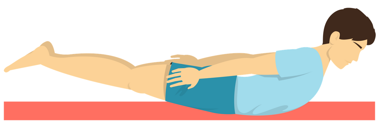 Man doing Superman yoga pose  Illustration