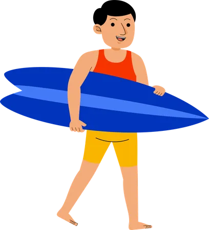 Man doing surfing  Illustration