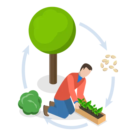 3 D Isometric Flat Vector Illustration Of Sustainable Farming Natural Agriculture Item 3 Illustration