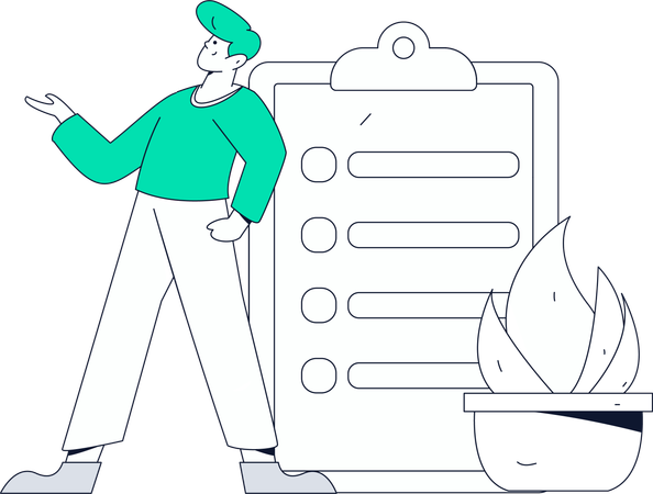 Man doing task announcement  Illustration