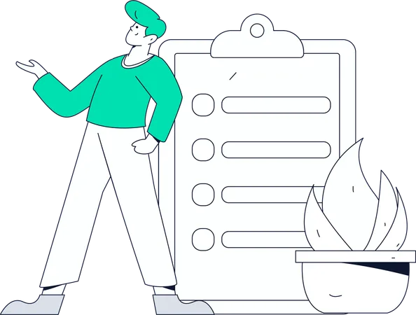 Man doing task announcement  Illustration