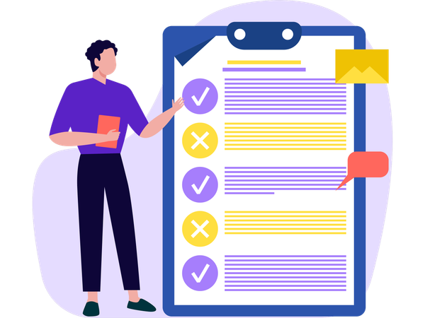 Man Doing Task Management  Illustration