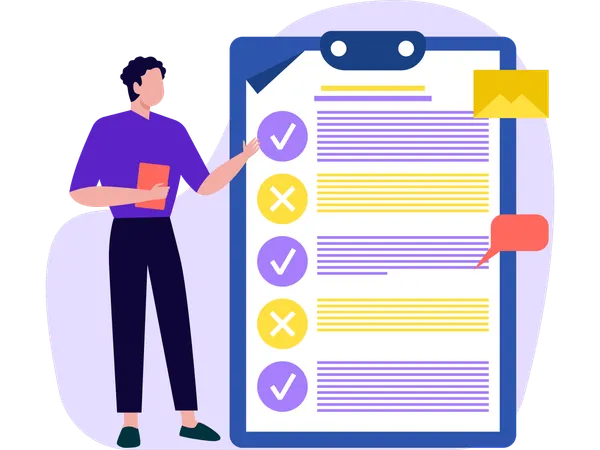 Man Doing Task Management  Illustration