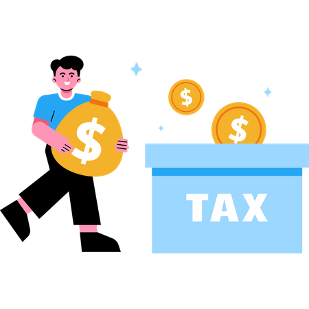 Man doing tax payment  Illustration