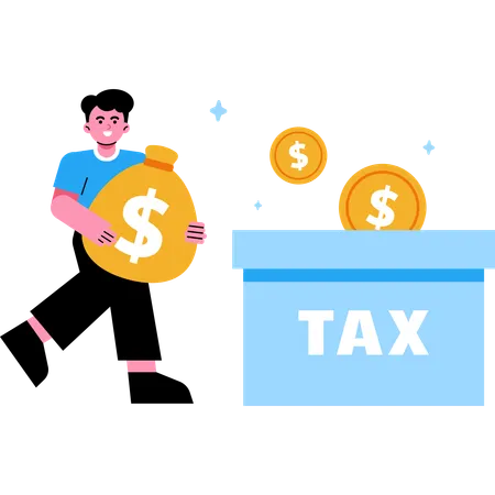 Man doing tax payment  Illustration