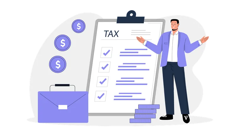 Man doing Tax Payment  Illustration