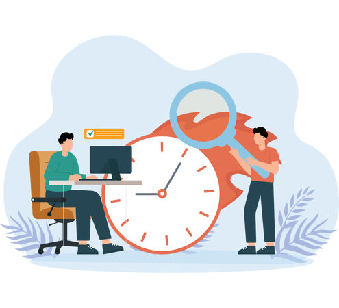 Man doing Time Management  Illustration