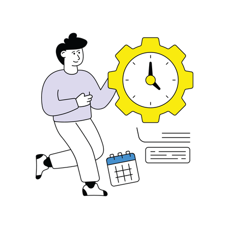 Man Doing Time Management  Illustration