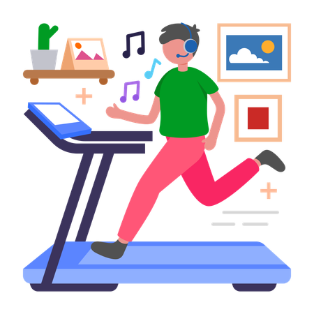 Man doing Treadmill  Illustration