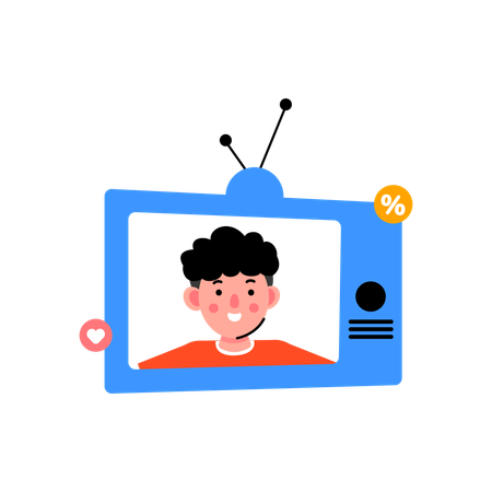 Man doing TV ads  Illustration