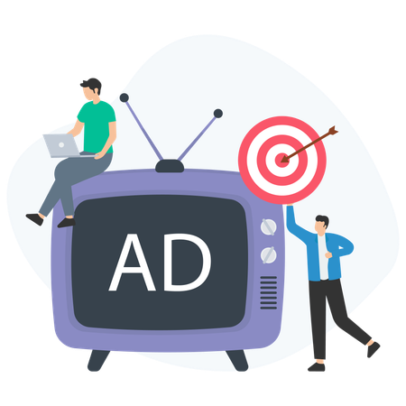 Man Doing Tv Marketing  Illustration