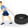 tyre pulling workout illustration