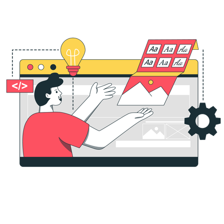 Man Doing Ui Ux Design  Illustration