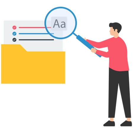 Man doing usability testing  Illustration