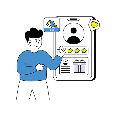 Man doing User Authentication  Illustration