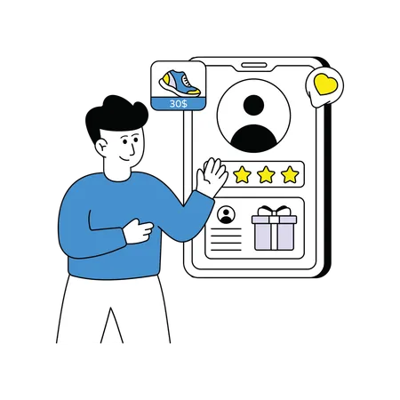 Man doing User Authentication  Illustration