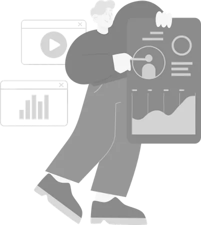 Man doing User Profile Checking  Illustration