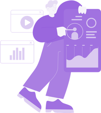 Man doing User Profile Checking  Illustration