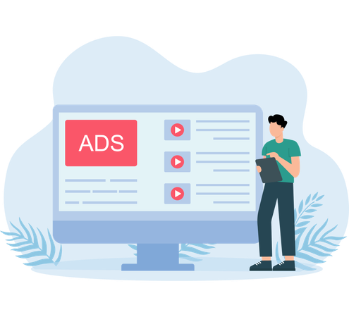 Man doing video advertising  Illustration