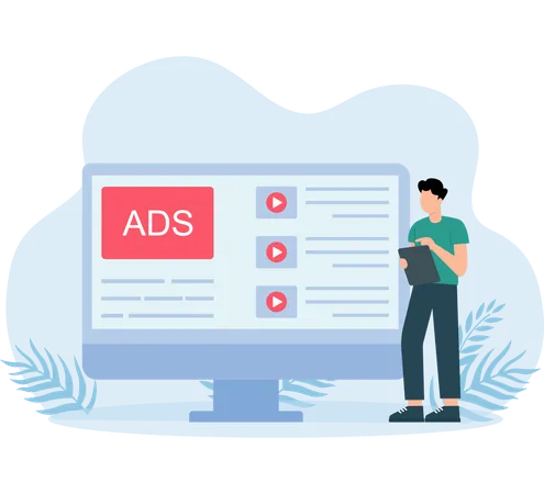 Man doing video advertising  Illustration