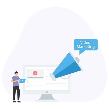 Man Doing video Marketing  Illustration