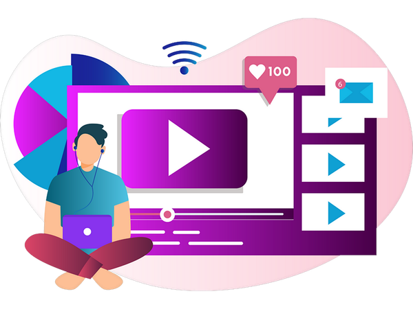 Man doing video marketing  Illustration