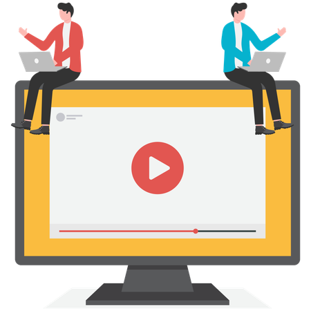 Man doing video sharing  Illustration