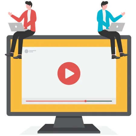 Man doing video sharing  Illustration