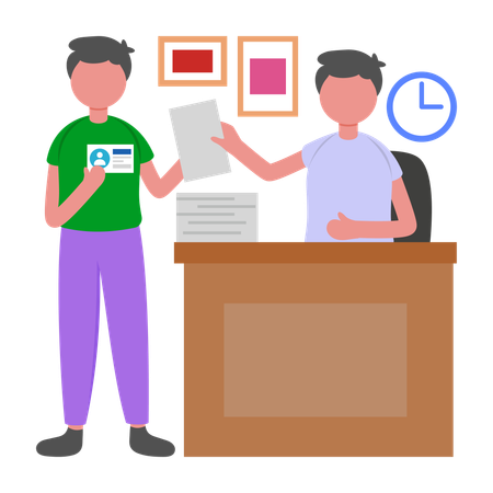Man doing Vote Registration  Illustration
