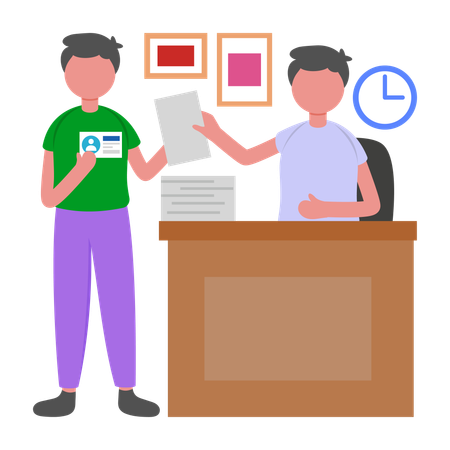 Man doing Vote Registration  Illustration